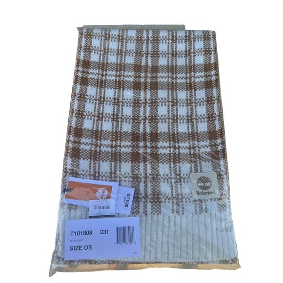 Timberland Buffalo wheat plaid brown scarf fab fit fun - Picture 2 of 3